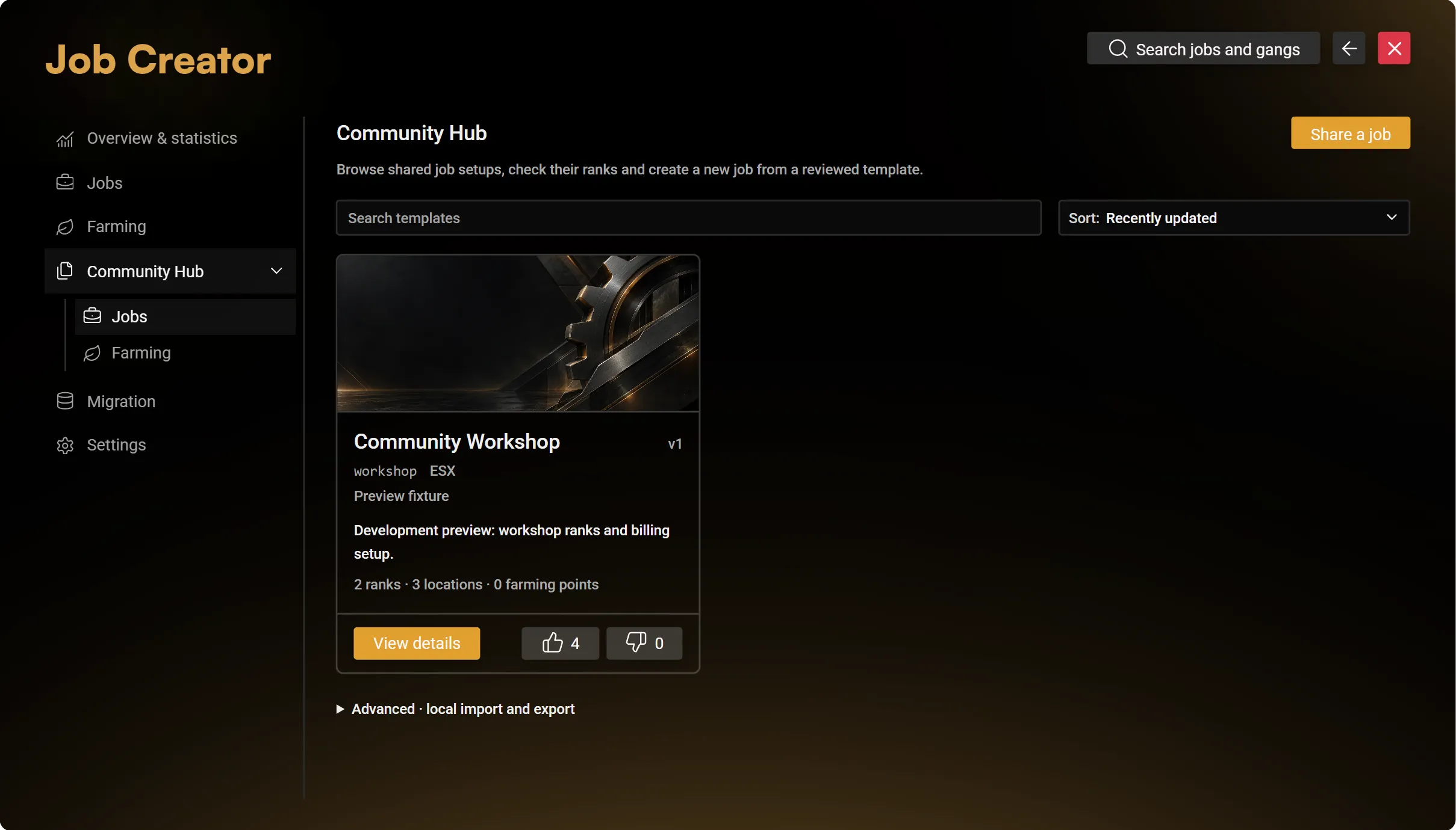 Community Hub preview with a demonstration workshop