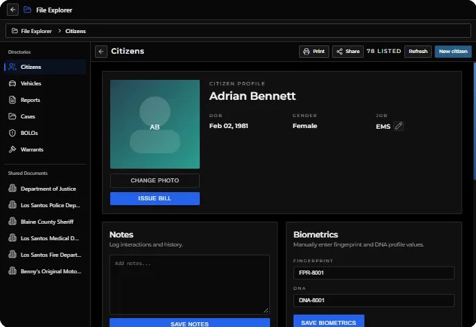 Police File Explorer