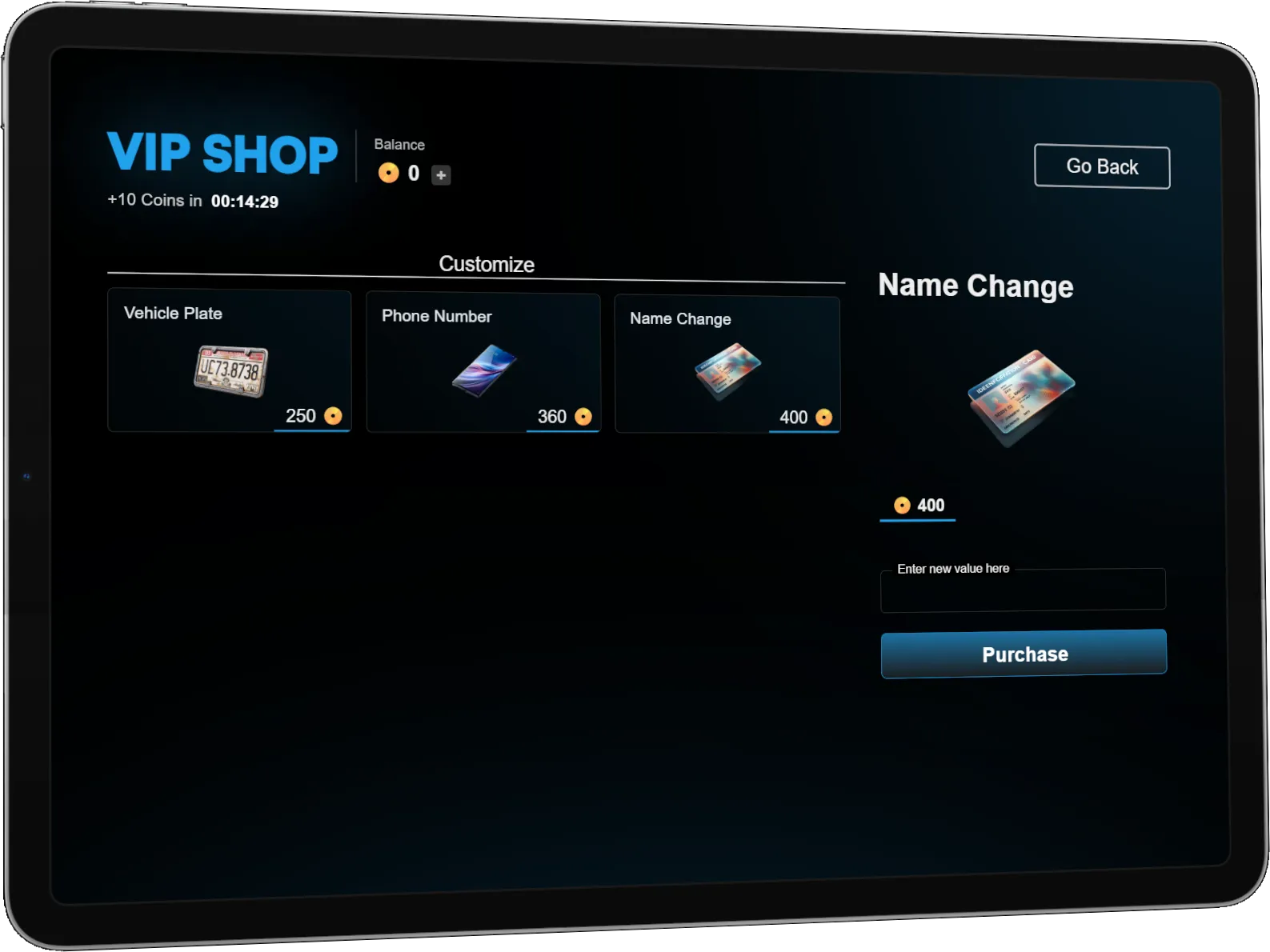 Customizations for Sale