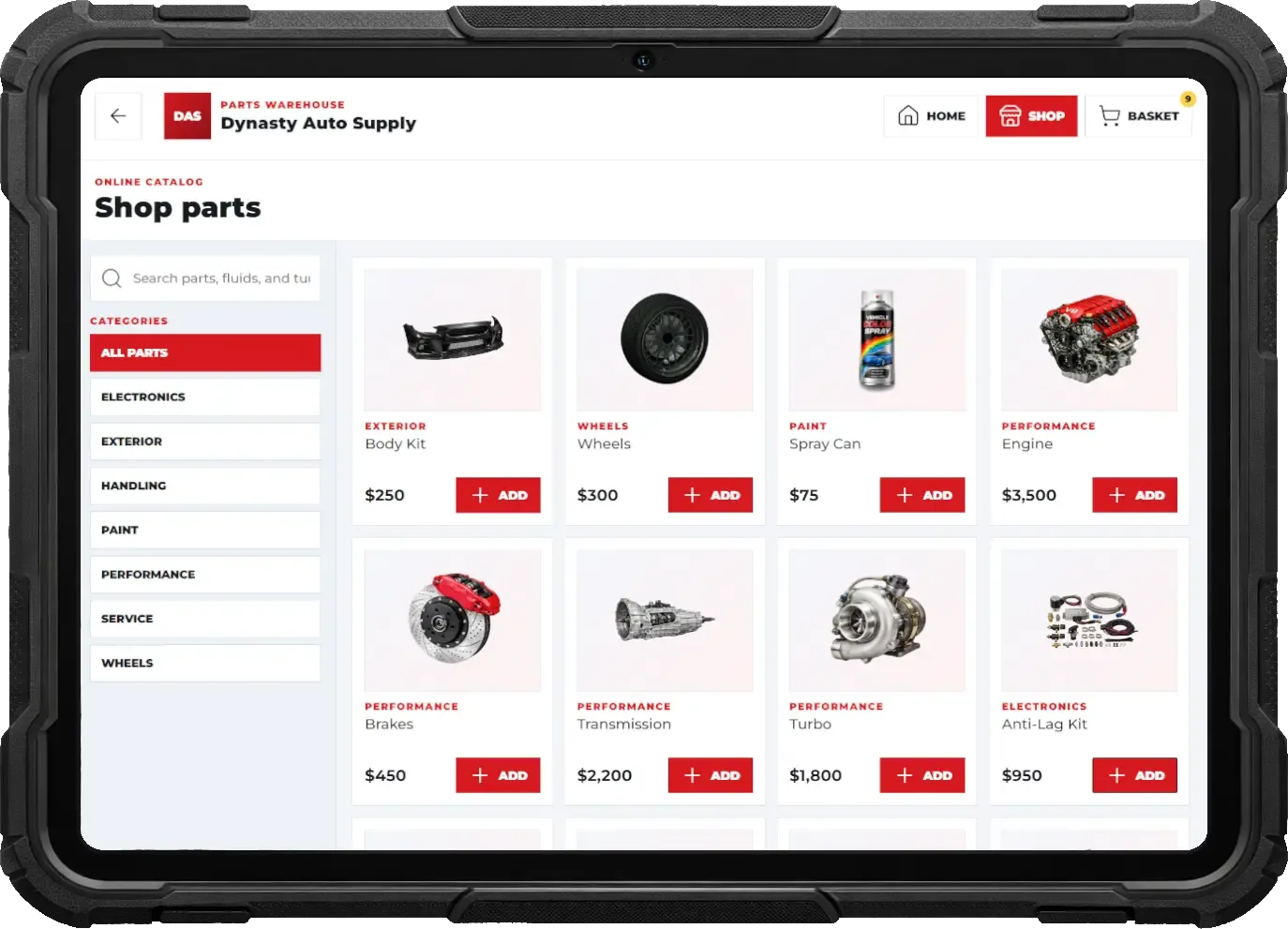 Order Parts App