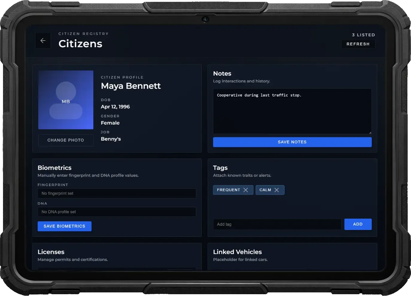 Citizen & Vehicle Registry