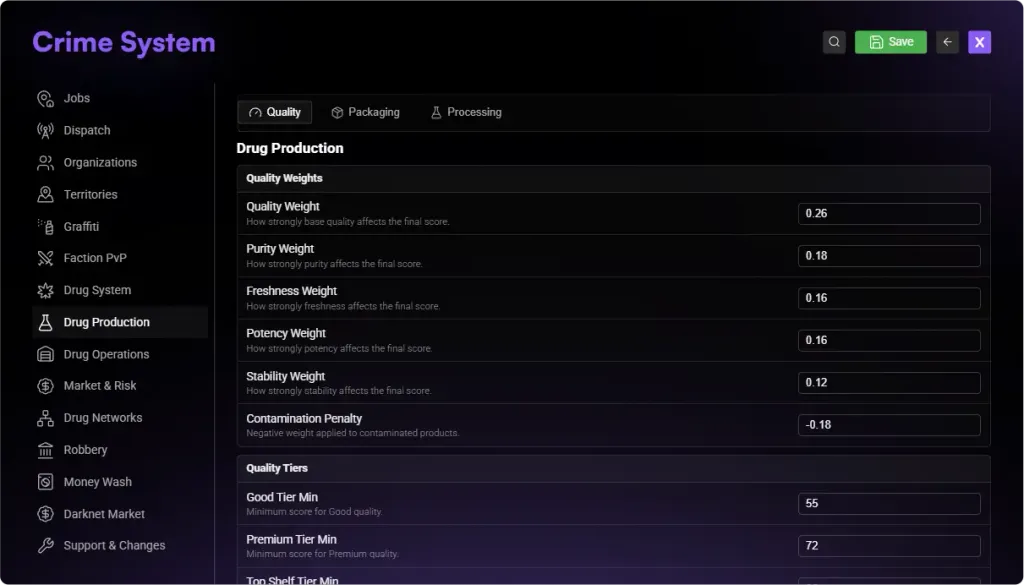 In-Game Configuration