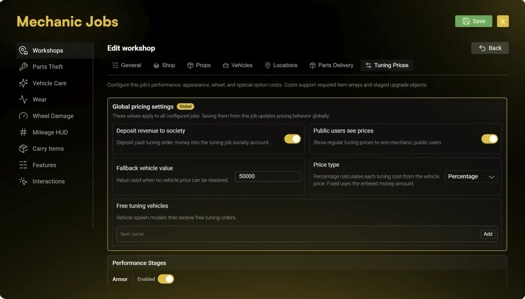 In-Game Configuration