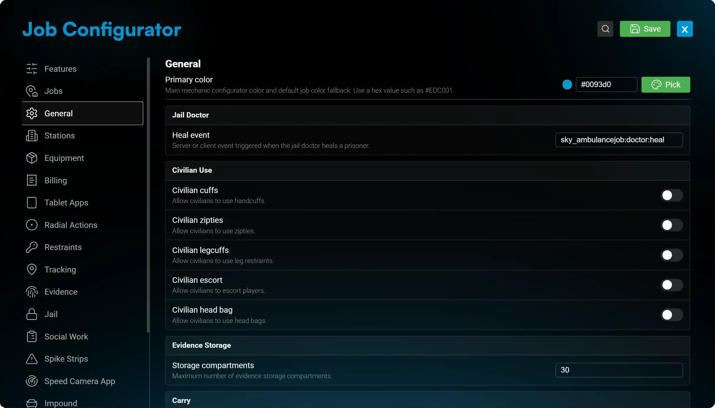 In-Game Configuration