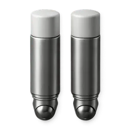 Transparent PNG of the GTA V item 15_g_0_53_oz_sleek_metallic_silver_tubes_with_white_caps_each_tube_has_a_rounded