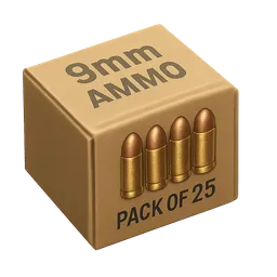 Transparent PNG of the GTA V item 9mm_ammo_box_write_9mm_ammo_on_box_small_pack_pack_of_25_make_colorful_realisiti