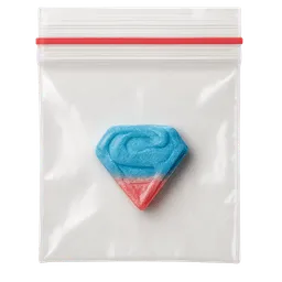 Transparent PNG of the GTA V item a_small_plastic_bag_with_a_resealable_closure_containing_a_blue_and_pink_tablet