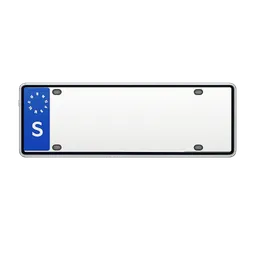 Transparent PNG of the GTA V item a_swedish_europe_license_plate_that_fits_for_normal_cars_in_gta_5