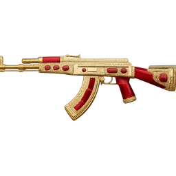 Transparent PNG of the GTA V item ak_47_gun_with_gold_ruby_diamonds