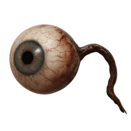Transparent PNG of the GTA V item ake_an_item_image_of_zombie_eye_ball_with_the_cord_behind_it