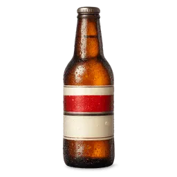 Transparent PNG of the GTA V item amber_beer_bottle_with_label_ice_cold_condensation_droplets_photorealistic