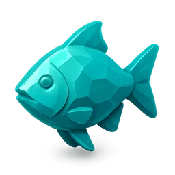 Transparent PNG of the GTA V item aquamarin_fisch_vorne_ansicht_mit_einer_schr_ge_perspektive