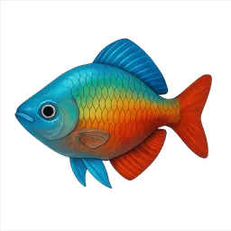 Transparent PNG of the GTA V item aquamarin_regenbogenfisch_fisch_vorne_ansicht_mit_einer_schr_ge_perspektive