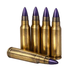 Transparent PNG of the GTA V item big_dawg_armor_piercing_rounds_image_of_5_56_loose_rounds_with_a_purple_tip