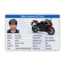 Transparent PNG of the GTA V item bike_license_id_card_with_bike_details