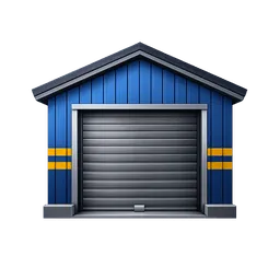Transparent PNG of the GTA V item blaue_garage_mit_etwas_gelben_streifen