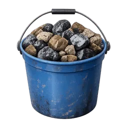 Transparent PNG of the GTA V item blue_plastic_bucket_with_ores_gathered_from_mining