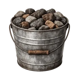 Transparent PNG of the GTA V item bucket_with_rocks_and_iron_nuggets