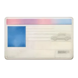 Transparent PNG of the GTA V item car_license_1