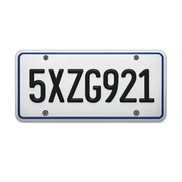 Transparent PNG of the GTA V item car_plate_with_random_numbers