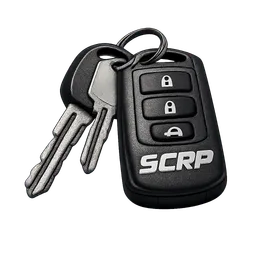 Transparent PNG of the GTA V item carkeys_with_the_letters_scrp_on_it