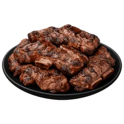 Transparent PNG of the GTA V item carne_de_asado_on_black_plate