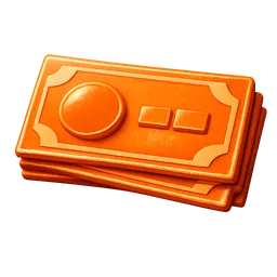 Transparent PNG of the GTA V item cash_icon_in_color_orange