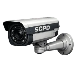 Transparent PNG of the GTA V item cctvcam_with_the_letters_scpd_on_it