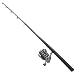 Transparent PNG of the GTA V item realistic_fivem_inventory_icon_of_a_modern_black_fishing_rod_with_a_silver_reel_1