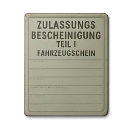 Transparent PNG of the GTA V item realtsiches_zulassung_teil_1_fahrzeugschein
