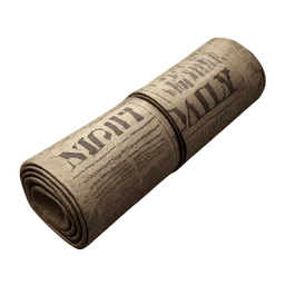 Transparent PNG of the GTA V item rolled_up_newspaper_worn_paper_visible_headlines_realistic_creases_gta_v_fivem_s