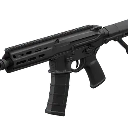 Transparent PNG of the GTA V item sig_sauer_mcx_virtus_angled_front_view_held_at_45_degrees_realistic