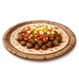Transparent PNG of the GTA V item soft_tortilla_with_meat_salsa_and_chopped_cheese_on_a_little_bit_break_dirt_plat