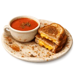 Transparent PNG of the GTA V item soup_with_grilled_cheese_with_sandwich_on_filthy_plate