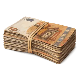 Transparent PNG of the GTA V item stack_of_50_thats_dirty_and_rubber_band_around_it