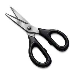 Transparent PNG of the GTA V item stainless_steel_scissors_with_black_ergonomic_handles_slightly_open_blades