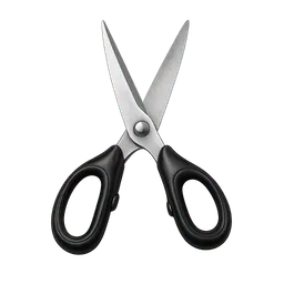 Transparent PNG of the GTA V item stainless_steel_scissors_with_black_ergonomic_handles_slightly_open_blades_1
