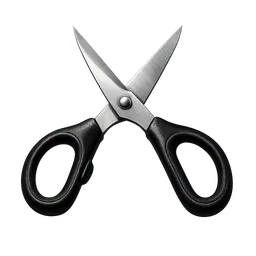 Transparent PNG of the GTA V item stainless_steel_scissors_with_black_ergonomic_handles_slightly_open_blades_2