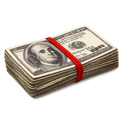 Transparent PNG of the GTA V item stolen_cash_bundle_dollar_bills_with_a_red_rubber_band_around_the_middle