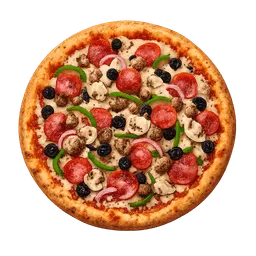 Transparent PNG of the GTA V item supreme_pizza_facing_directly_towards_screen