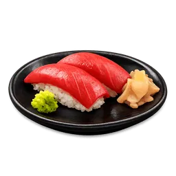 Transparent PNG of the GTA V item tuna_sushi_on_black_plate_with_wasabi_and_ginger_please_same_as_salmon_how_you_d