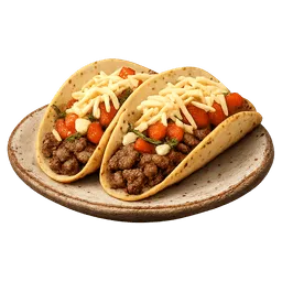 Transparent PNG of the GTA V item two_bent_tortilla_with_meat_salsa_and_grated_cheese_on_a_little_bit_break_and_di