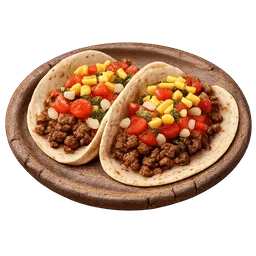 Transparent PNG of the GTA V item two_soft_tortilla_with_meat_salsa_and_chopped_cheese_on_a_little_bit_break_dirt