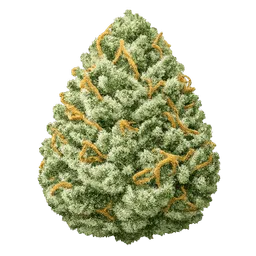 Transparent PNG of the GTA V item ultra_realistic_amnesia_cannabis_bud_bright_green_crystal_trichomes_orange_pisti