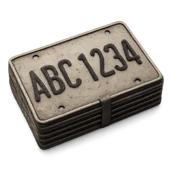 Transparent PNG of the GTA V item vehicle_license_plates_1