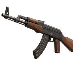 Transparent PNG of the GTA V item weapon_ak47_front_3_4_view_angled_perspective