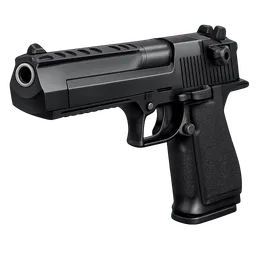 Transparent PNG of the GTA V item weapon_desert_eagle_black_front_3_4_view_angled_perspective