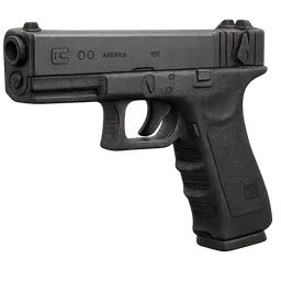 Transparent PNG of the GTA V item weapon_glock18c_front_3_4_view_angled_perspective
