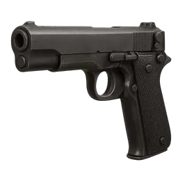 Transparent PNG of the GTA V item weapon_heavy_pistol_front_3_4_view_angled_perspective
