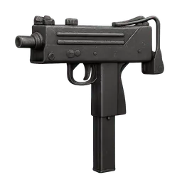 Transparent PNG of the GTA V item weapon_mac10_front_3_4_view_angled_perspective